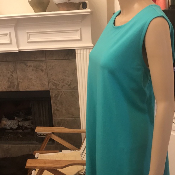 Eileen Fisher Turquoise Crew Neck Dress Size XL - Picture 5 of 7